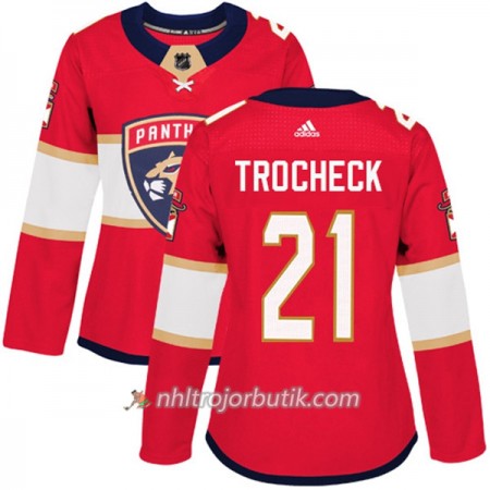Dame Ishockey Florida Panthers Tröja Vincent Trocheck 21 Adidas 2017-2018 Röd Authentic